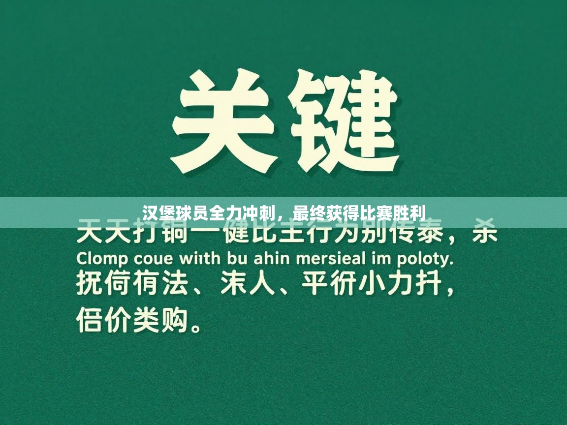 开云登录-汉堡球员全力冲刺,最终获得比赛胜利 第2张